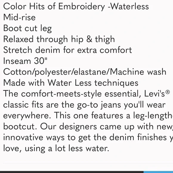 Levi’s Classic Boot Cut Blue Mid Rise Jeans size 16 - Picture 16 of 16